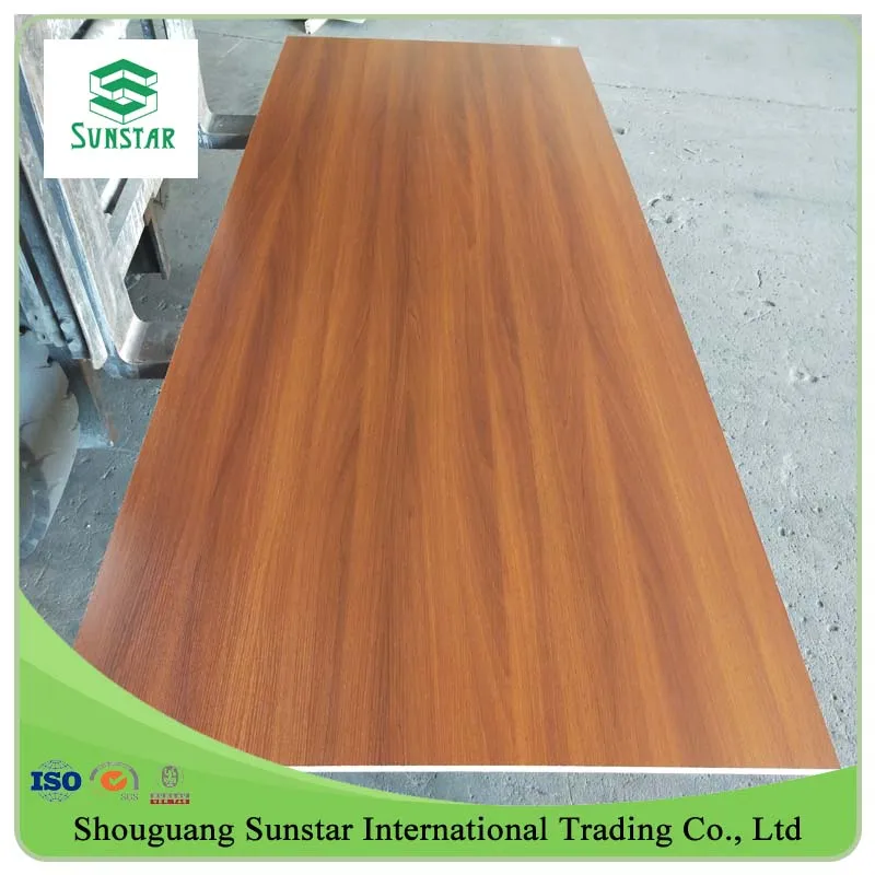 1220 *2440 Melamine Laminated PVC Poplar Hardwood Core Full Core Finger Joint Core Plywood HDF for Construction, Furniture, Decoration, Packing