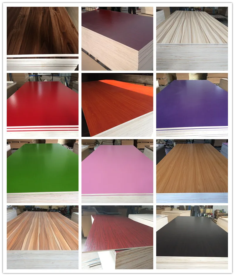 1220*2440 Melamine Laminated PVC Poplar Hardwood Core Full Core Finger Joint Core Plywood HDF for Construction, Furniture, Decoration, Packing