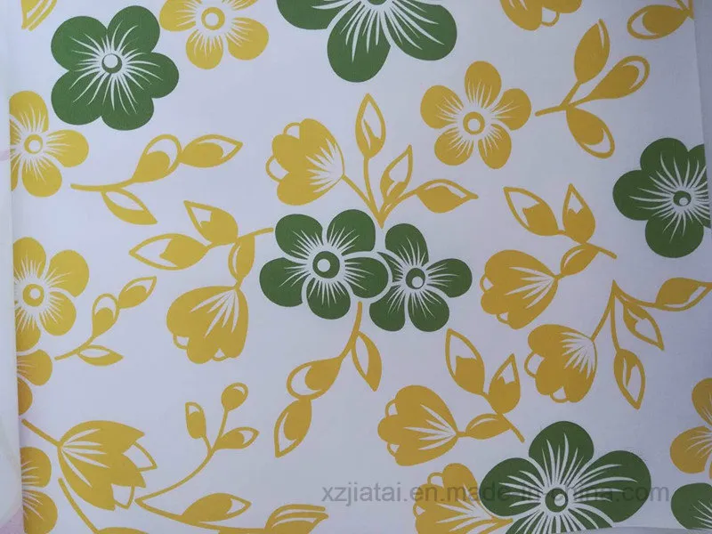 1220 *2440mm beautiful flower paper overlaid plywood for decoration