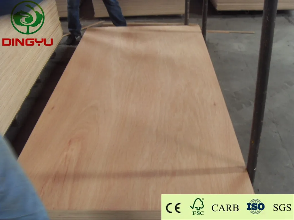 1220 *2440mm Bintangor Commercial Plywood for Indoor Decoration