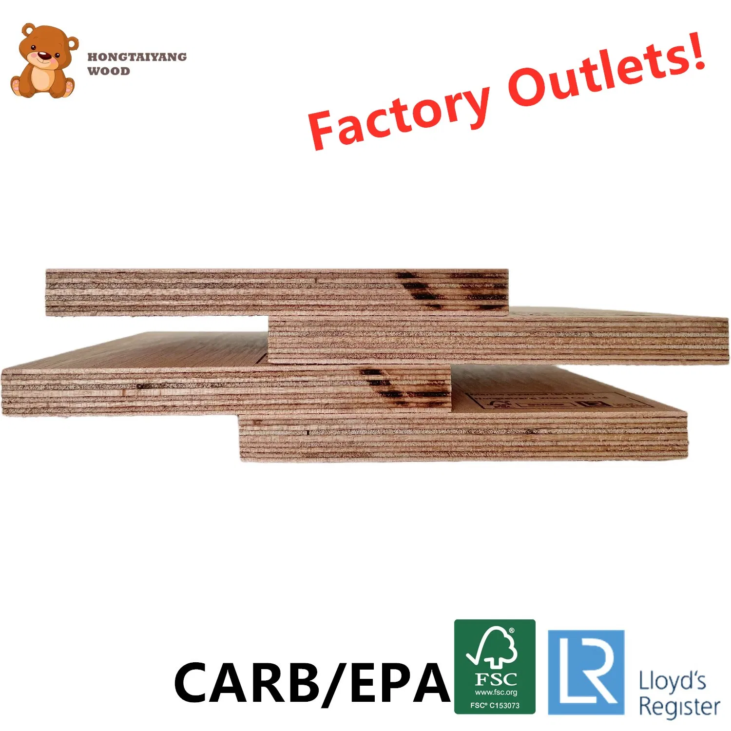 1220 *2440mm Commercial Okoume Plywood Supplier From China