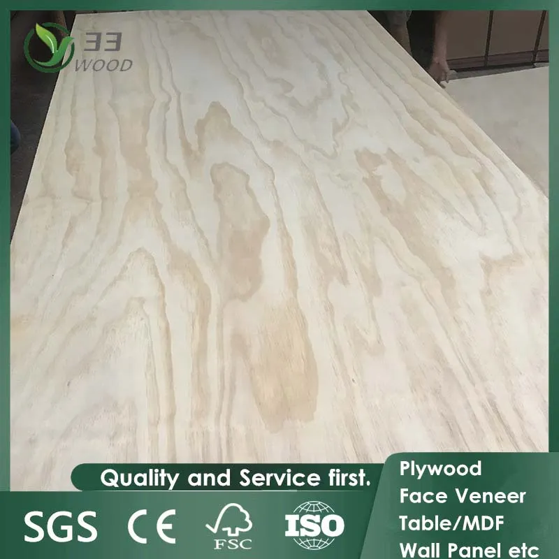 1220*2440X12mm Furniture Grade V Grooved Pine Plywood, Pine Laminated Commercial Plywood for Decoration