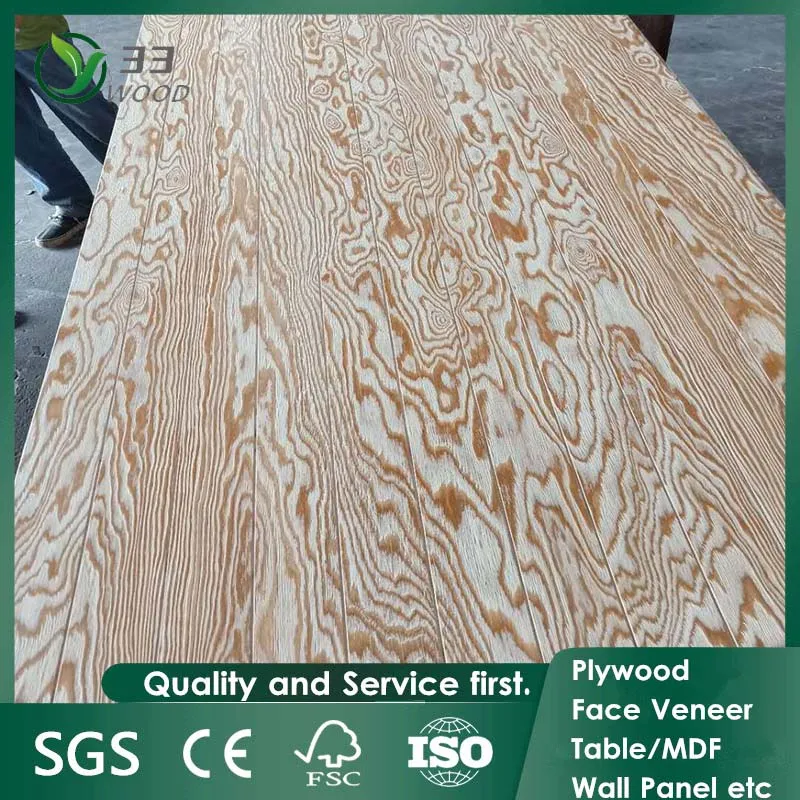 1220 *2440X12mm Furniture Grade V Grooved Pine Plywood, Pine Laminated Commercial Plywood for Decoration