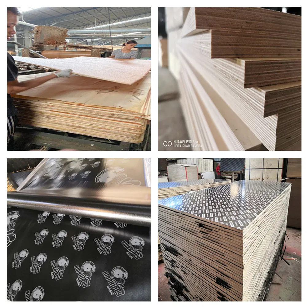 1220 X 2440 Building Material Shuttering Finger Jointed Core Dynea Film Plastic Film Faced Plywood for Construction