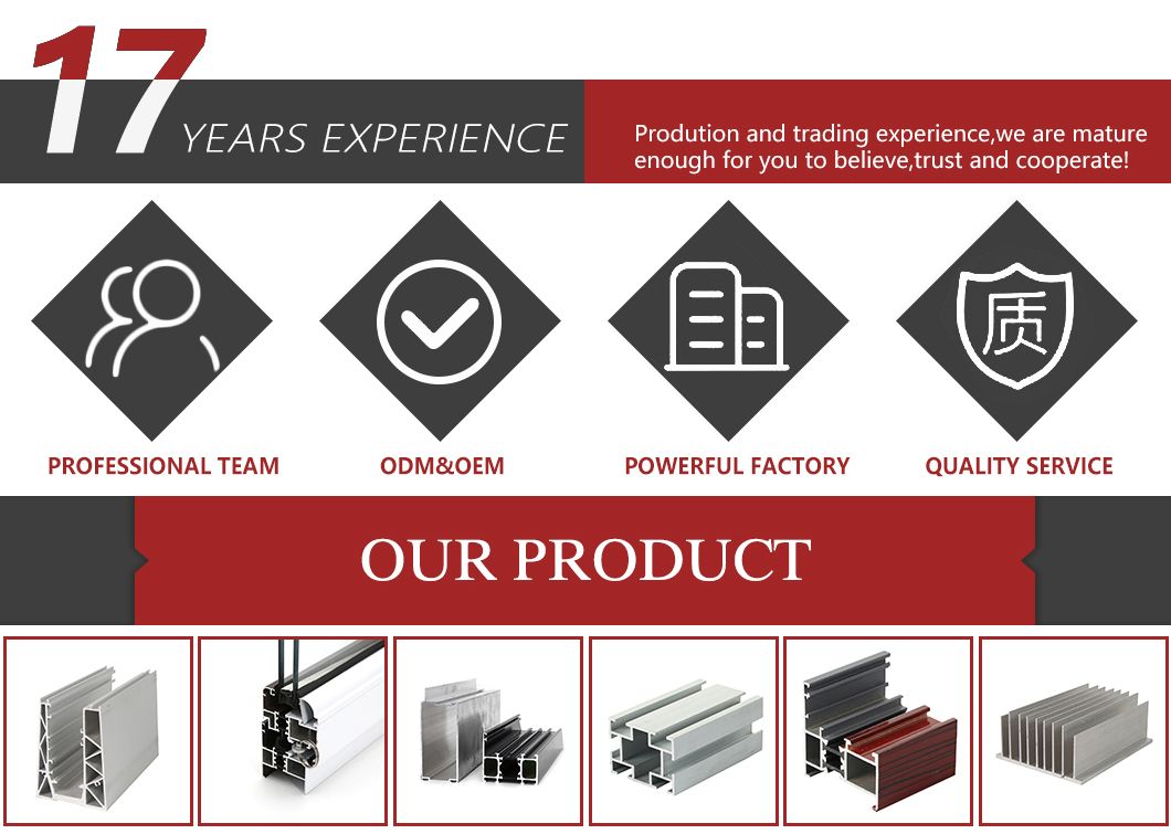 6063 Aluminum/Aluminium Extrusion Profile for Window Door Building Material Leader LED Strips