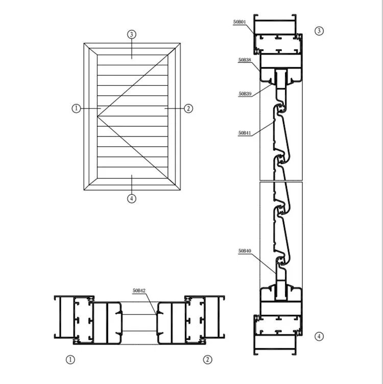 6063 Perfiles De Aluminio PARA Ventana Y Puertas