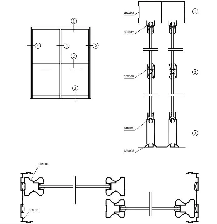6063-T6 Perfiles De Aluminio PARA Ventana Y Puertas