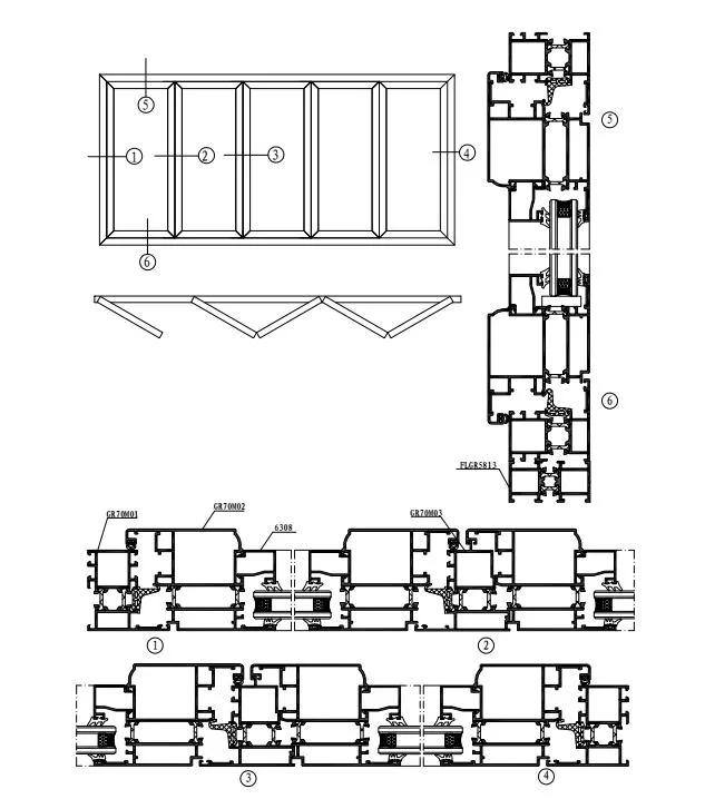 6063-T6 Perfiles De Aluminio PARA Ventana Y Puertas