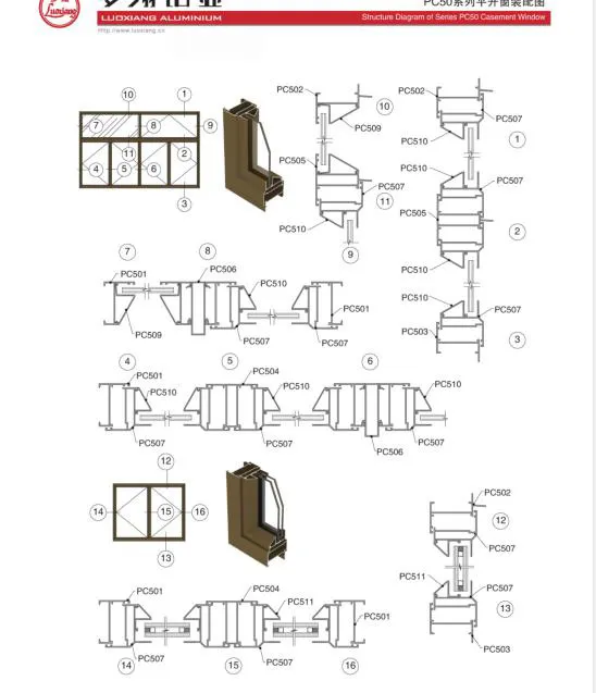 Aluminium Building Material/Alloy/Section/Extrusion Profile for Casement Window and Door