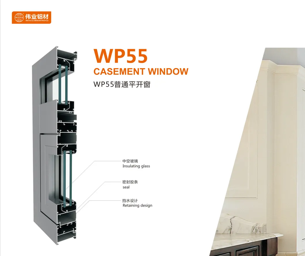 Aluminium Side Hung Window with Surface Finish in High Quality