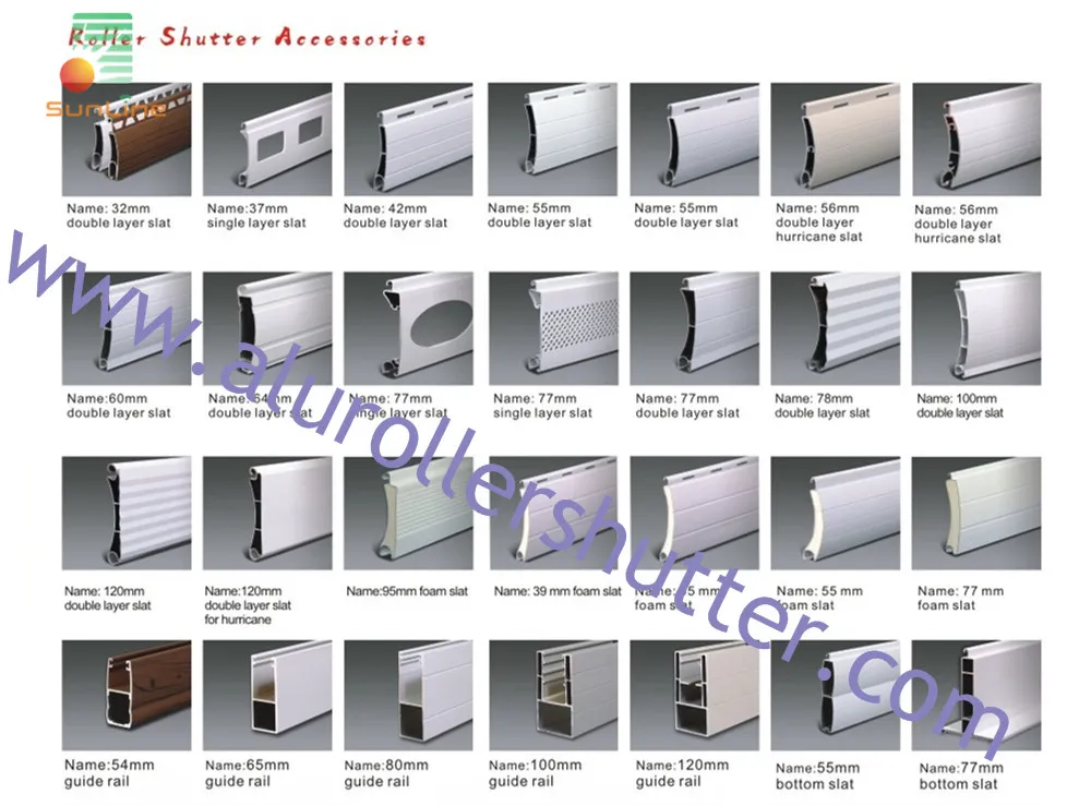 Aluminum Roller Shutter Slats/Rolling Shutter Window Parts (37mm)