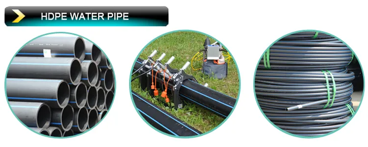 Black Blue Orange White Yellow Water Supply HDPE Pipe