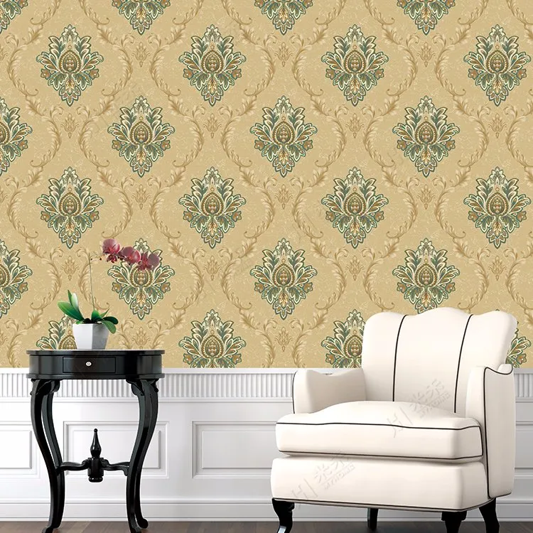 Cheap Price Interior Wall Decorative Italian Damask Wallpaper