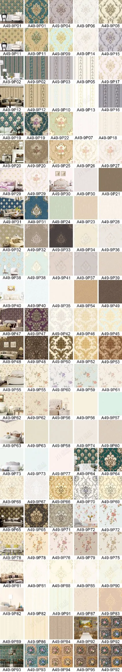 Cheap Price Interior Wall Decorative Italian Damask Wallpaper