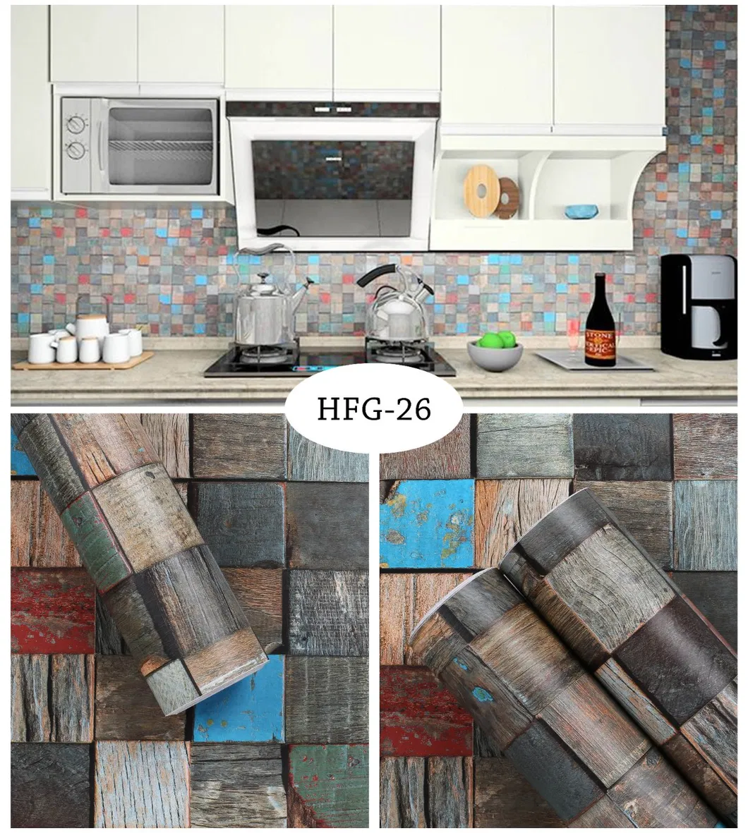 Classic Wooden Grain Waterproof Vinyl Wallcovering Wallpaper