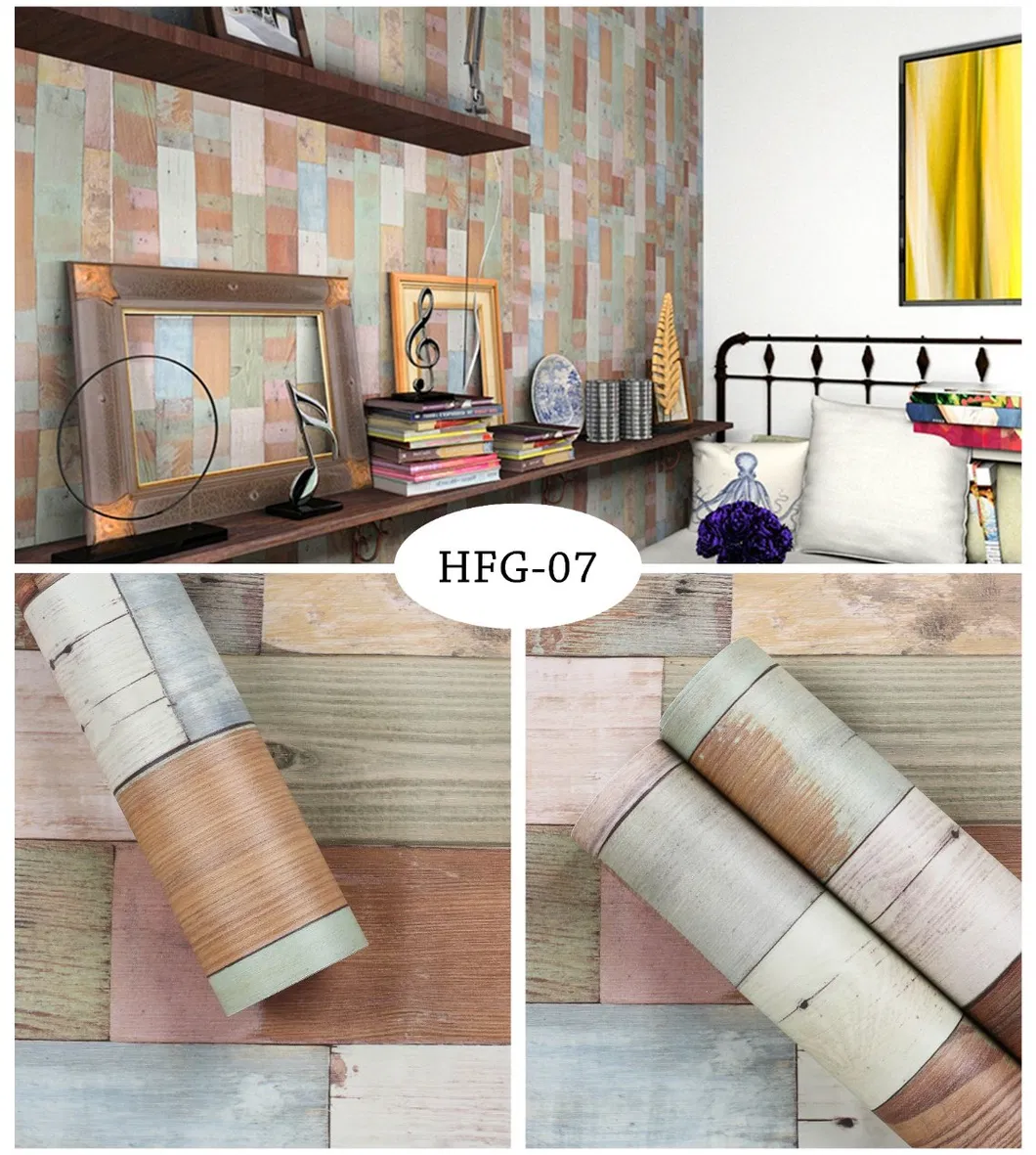 Classic Wooden Grain Waterproof Vinyl Wallcovering Wallpaper