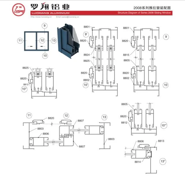 Construction Aluminum Manufacturer Supplying Extruded Aluminium Sliding Window and Door Profile