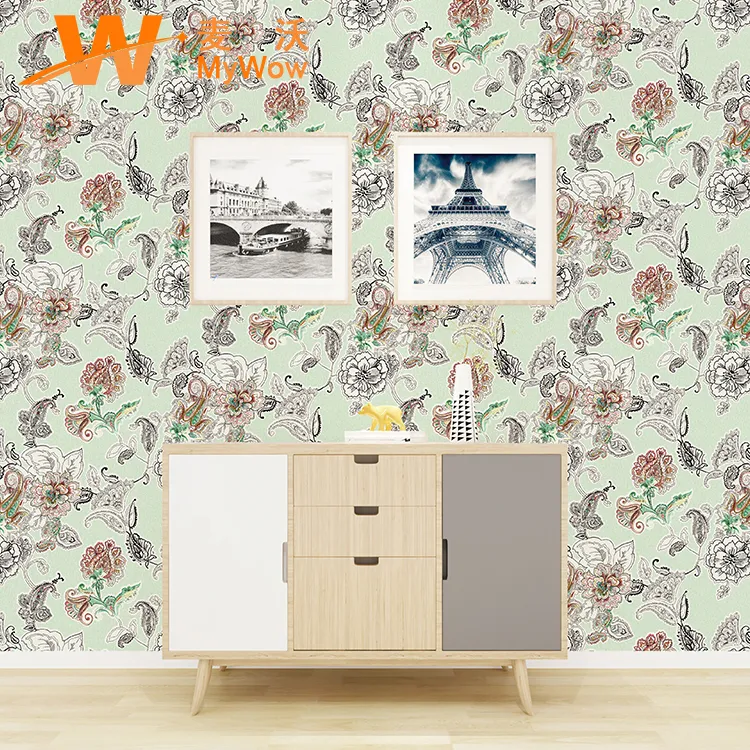 Country Style Wholesale Supplier Vintage Wallpaper PVC Wallpaper