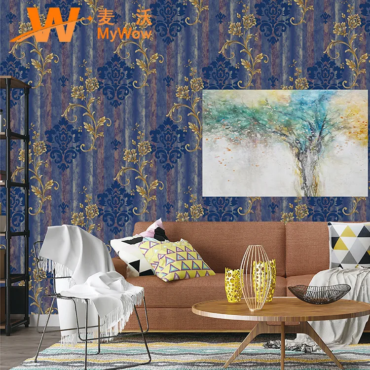 Country Style Wholesale Supplier Vintage Wallpaper PVC Wallpaper