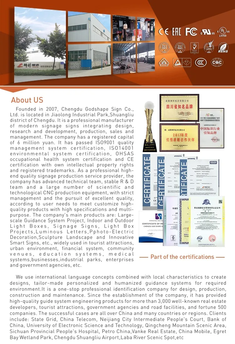 Customized Tower Building Floor Door Wayfinding Wall Plate Sign