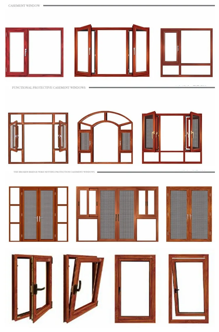 Double Tempered Glass Thermal Break Aluminum Sound Resistance Casement Window