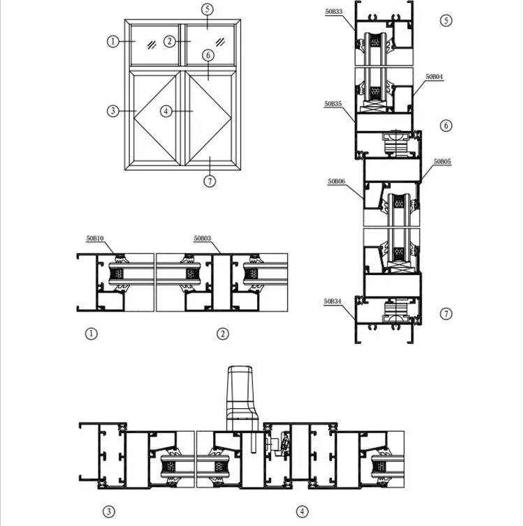 Double Tempered Glass Thermal Break Aluminum Sound Resistance Casement Window