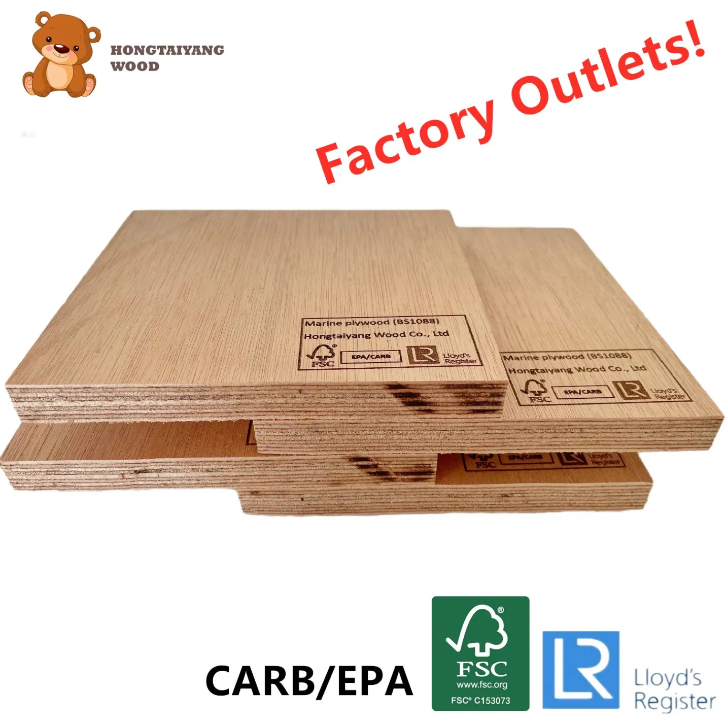 Factory Waterproof Okoume WBP Marine Plywood with BS 1088 Llyods