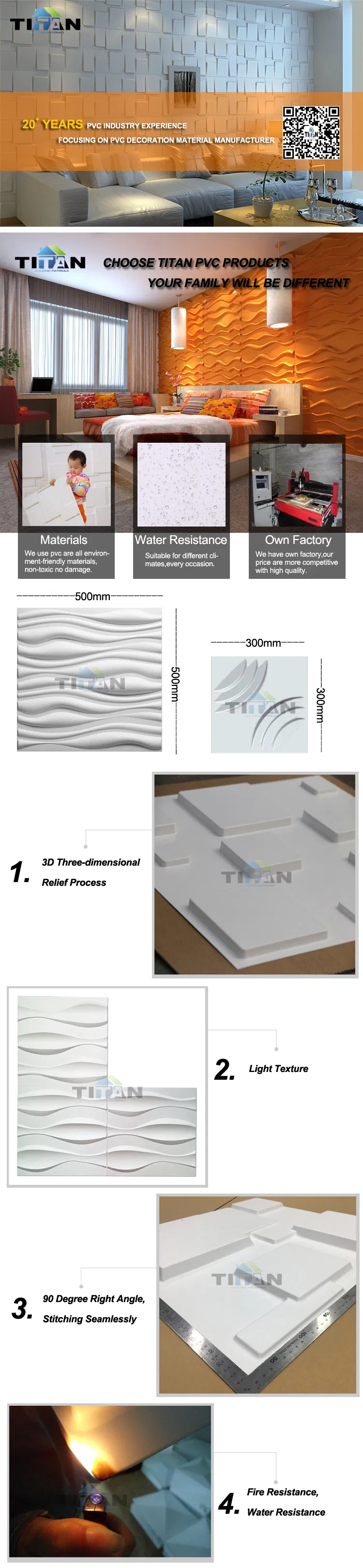 Faktum Wave Design Paintable Eco-Friendly Material Panel 3D Wall Decorative