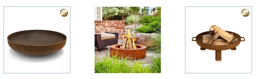 Flat Round Metal Rusty Outdoor Warming Simple Fire Pit Heater