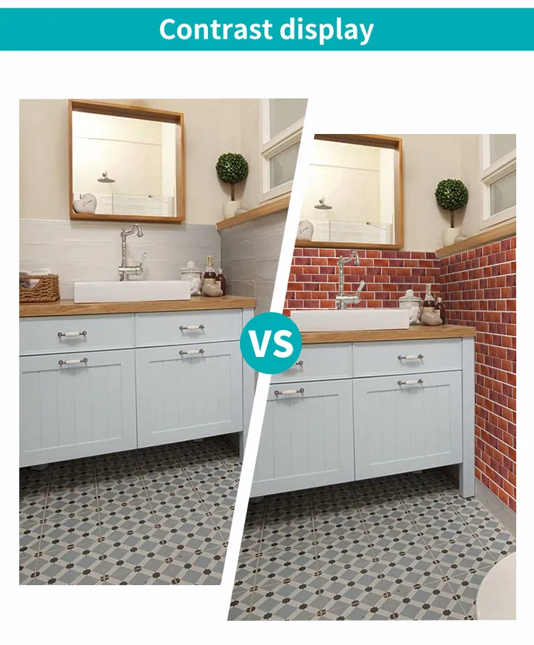 Home Improvement Bathroom Wall Decoration Stickers Self-Adhesive Softcover Rough Room Wallpaper Waterproof DIY Renovation