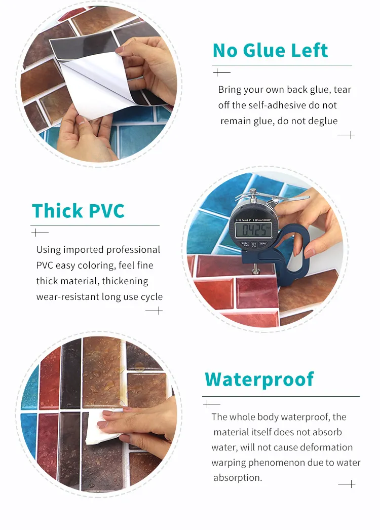 Home Improvement Bathroom Wall Decoration Stickers Self-Adhesive Softcover Rough Room Wallpaper Waterproof DIY Renovation