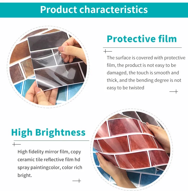 Home Improvement Bathroom Wall Decoration Stickers Self-Adhesive Softcover Rough Room Wallpaper Waterproof DIY Renovation