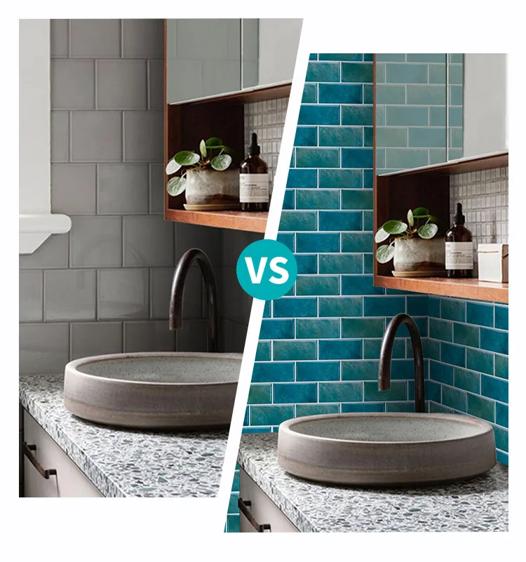 Home Improvement Bathroom Wall Decoration Stickers Self-Adhesive Softcover Rough Room Wallpaper Waterproof DIY Renovation