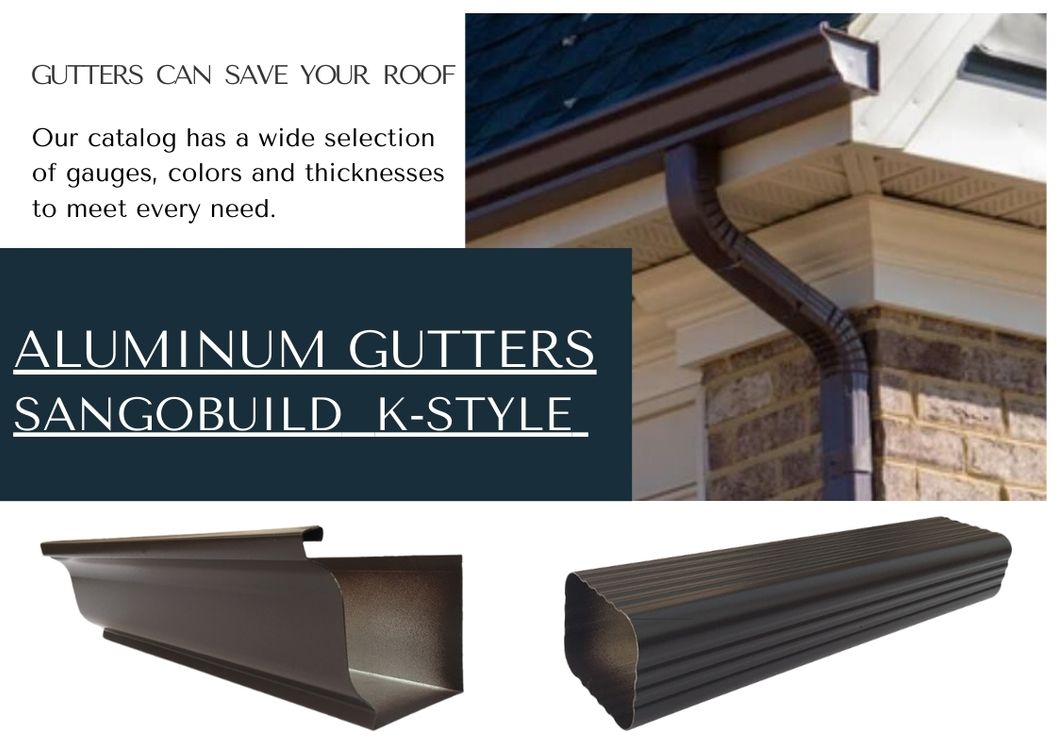 Hot Sale Aluminum Gutters and Downspouts Easy Install K-Style Gutter System Aluminum Products Roof Rainwater Gutter