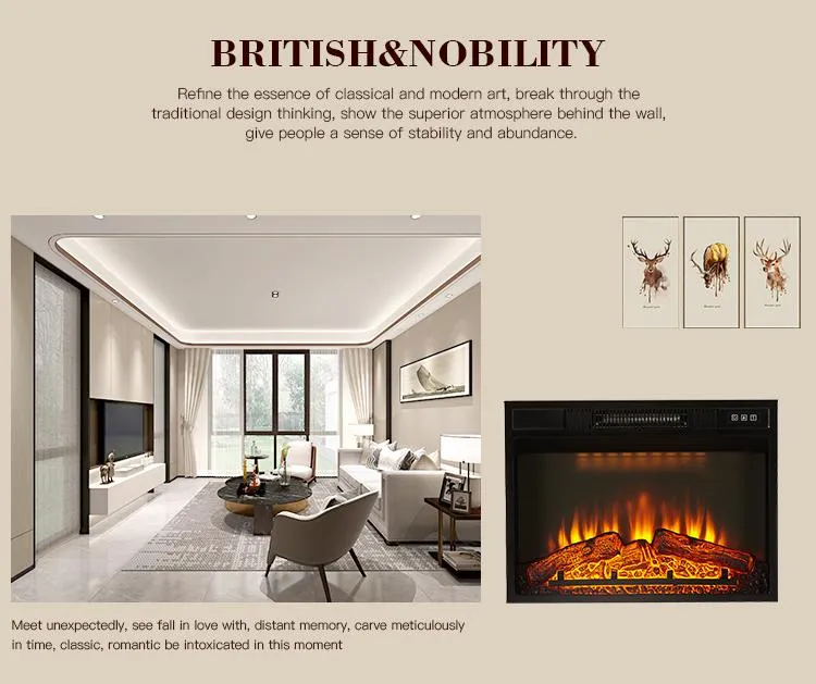 Hot Sale LED Simulation 3 Side Electric Fireplace with Heater/Without Heater