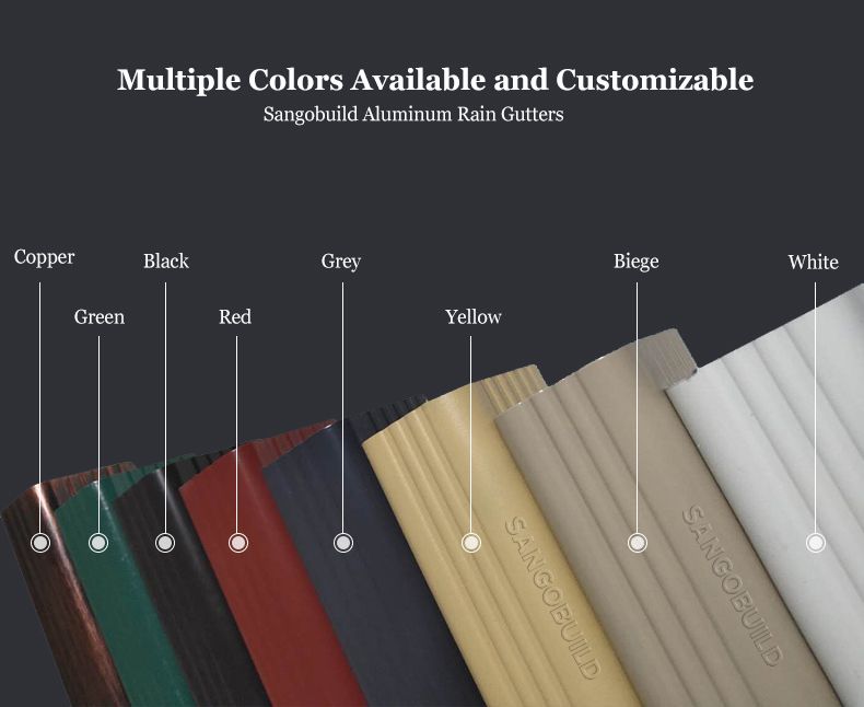 Kenya Aluminum Rain Gutter Downspout System Collect Water From Roof Tile North America 6K 7K 8K