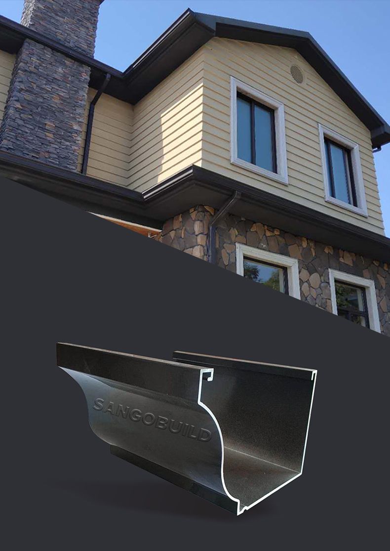 Kenya Aluminum Rain Gutter Downspout System Collect Water From Roof Tile North America 6K 7K 8K