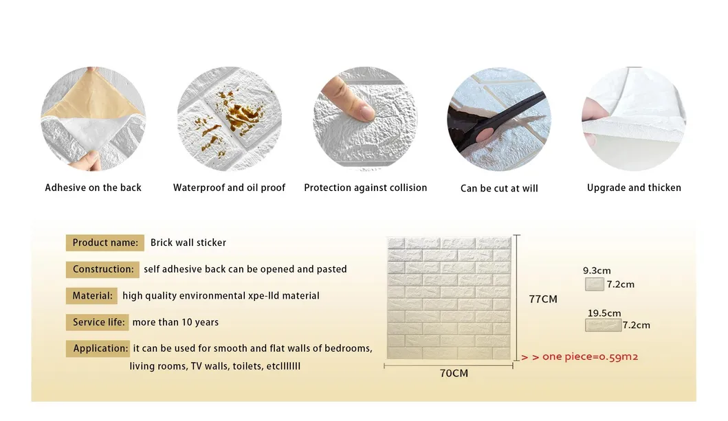 Living Room Self-Adhesive Waterproof Bedroom Wall Sticker Solid Color Wallpaper for Cement Wall Renovation