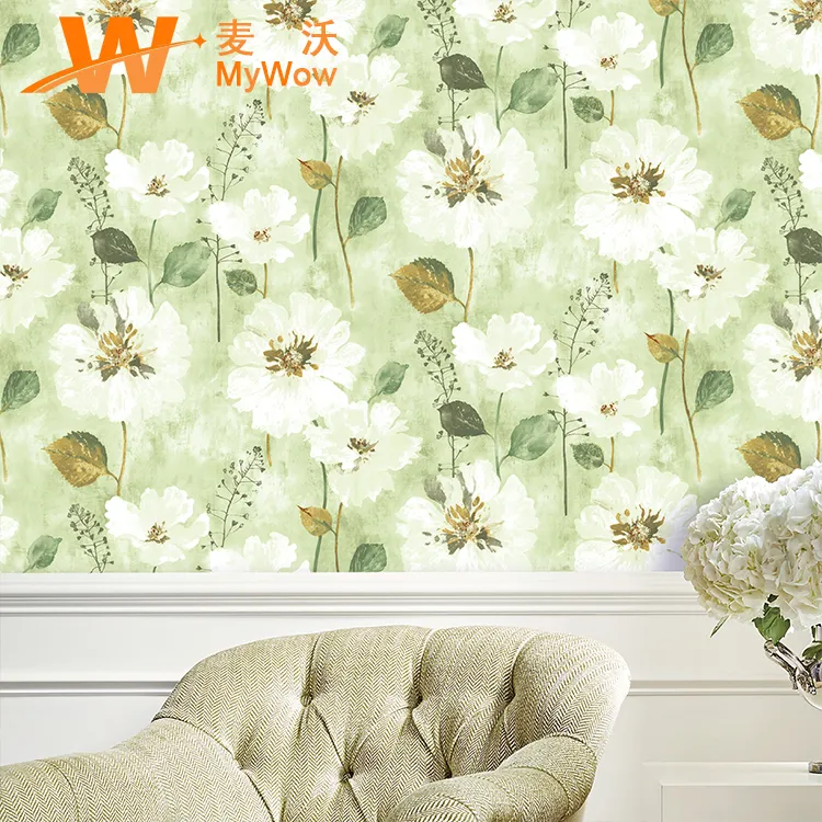 Luxury PVC Wall Papers for Living Room Floral Papel Pintado 3D