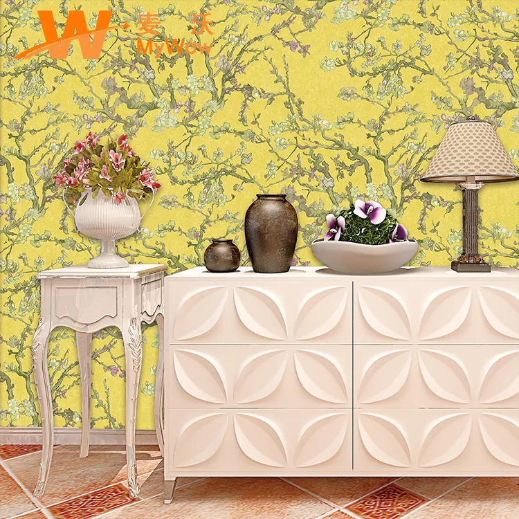 Luxury PVC Wall Papers for Living Room Floral Papel Pintado 3D