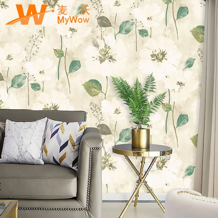 Luxury PVC Wall Papers for Living Room Floral Papel Pintado 3D