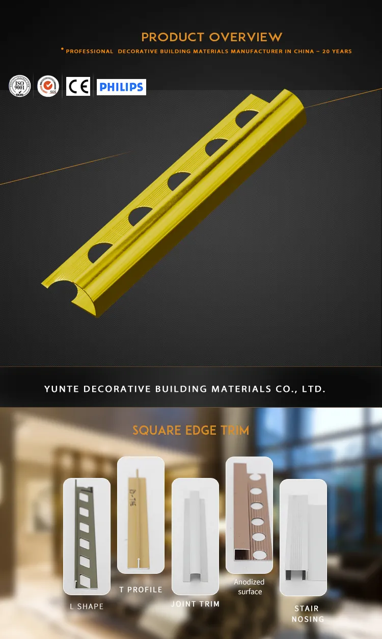 Metal Tile Edge Trim for Tile Decoration