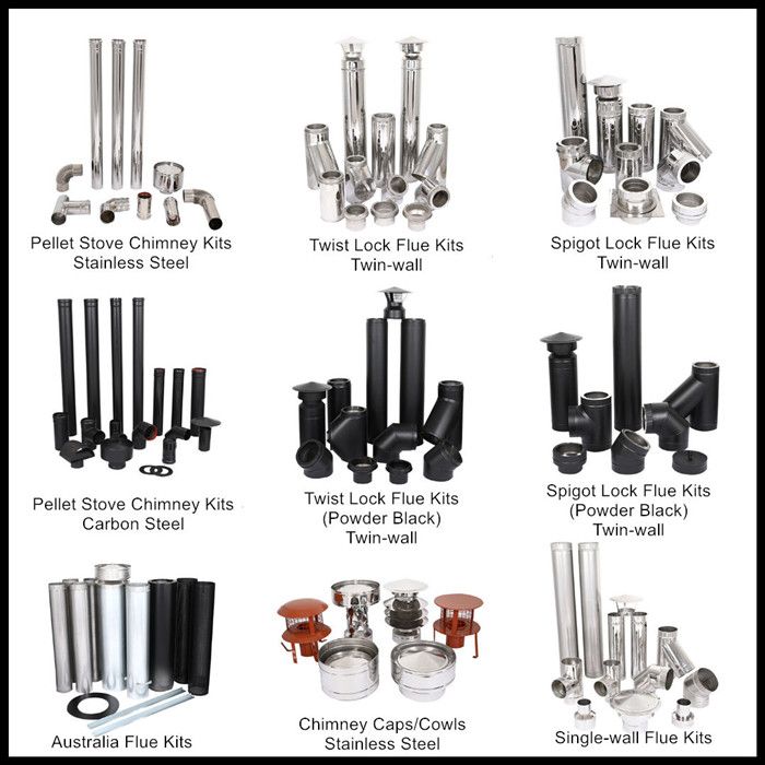 Single Wall Carbon Steel Chimney Pipe Flue Kits for Pellet Stoves