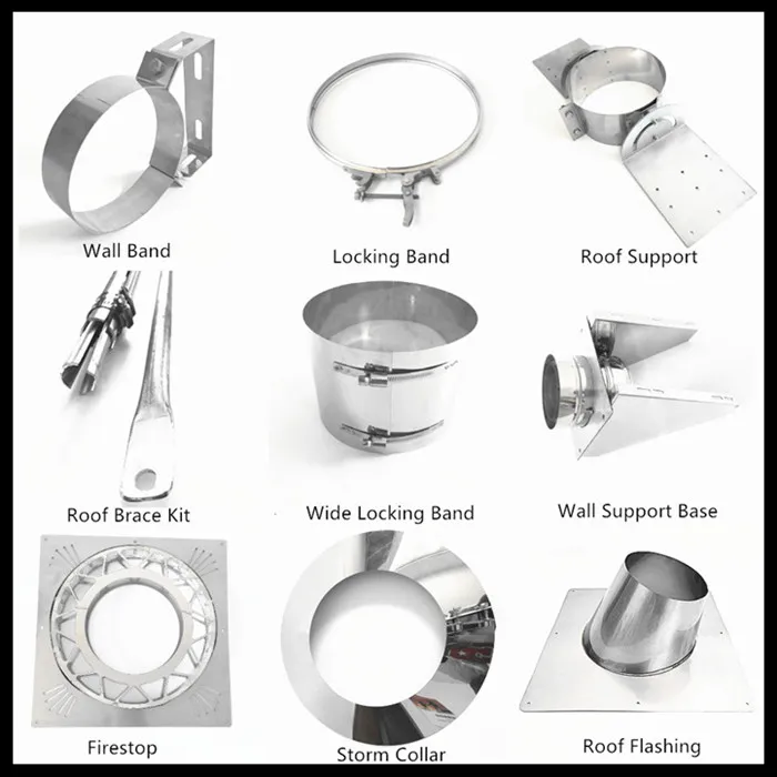 Stainless Steel Stove Pipe Chimney Flue Kits for The Heaters