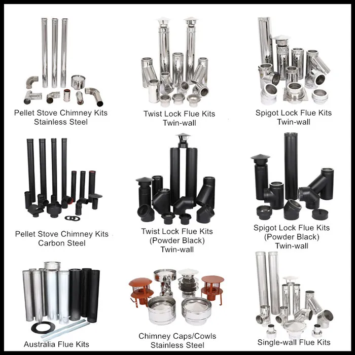 Stainless Steel Stove Pipe Chimney Flue Kits for The Heaters