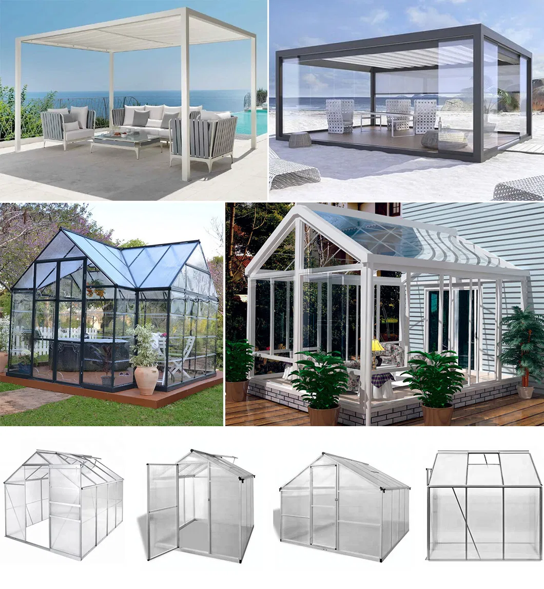 Sunroom Aluminum Extrusion Aluminum Alloy Glass Sunroom with Powder Coating Finished with High Quality and High Strength Discount Price