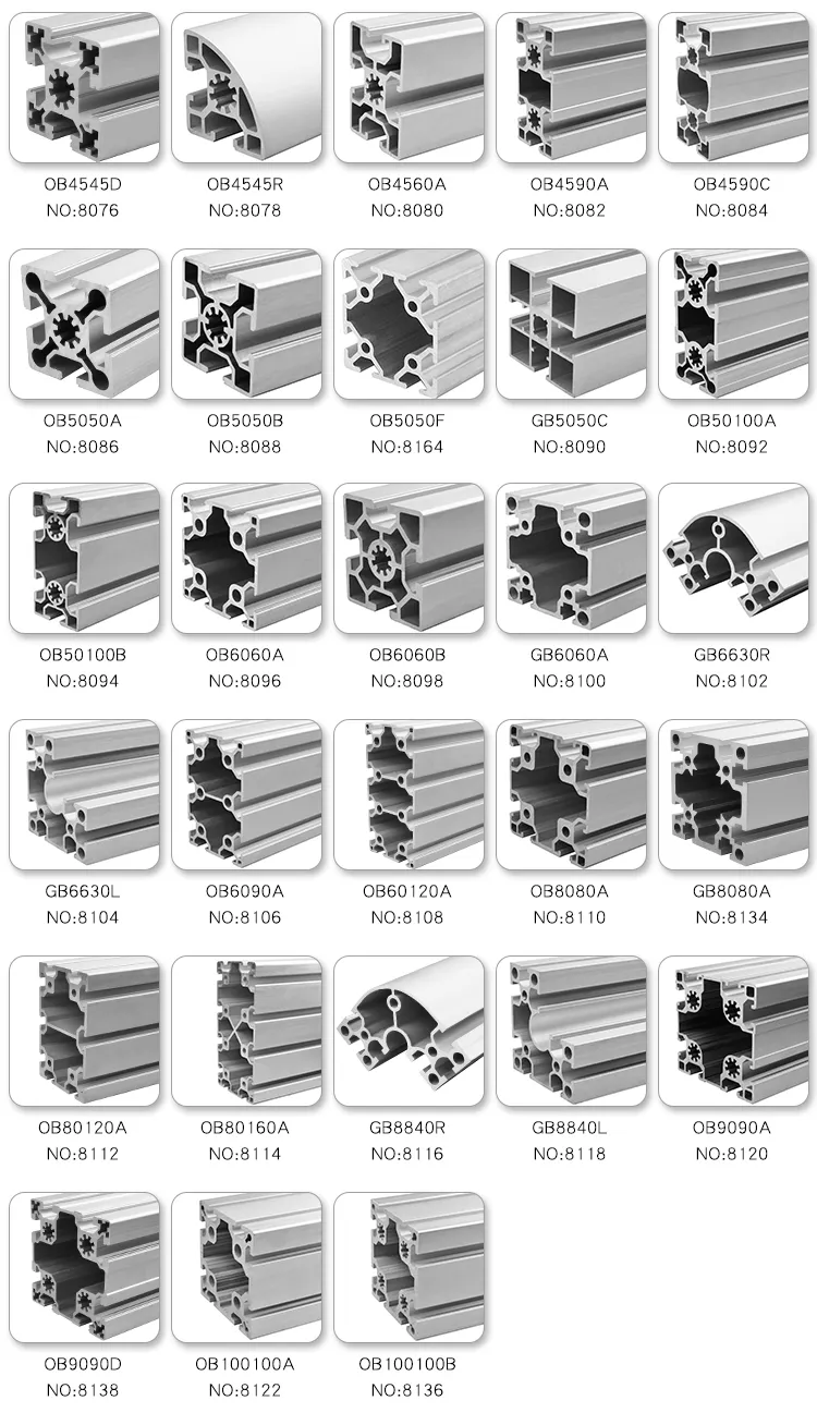 T3-T8 Alloy 6105 Ob 2060 T Slot 6 Aluminum Extrusion Aluminium with Anodized Surface