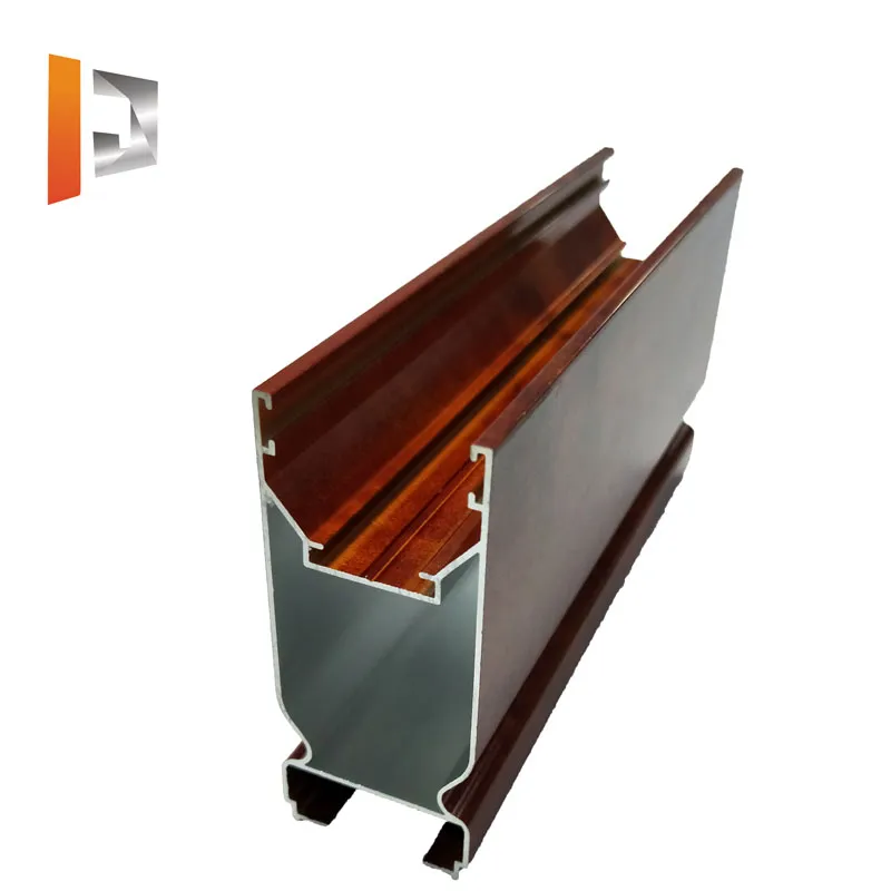 Wood-Grain Powder Coated Aluminum Extrusion/Extruded Profile for Aluminum Sliding Window and Door